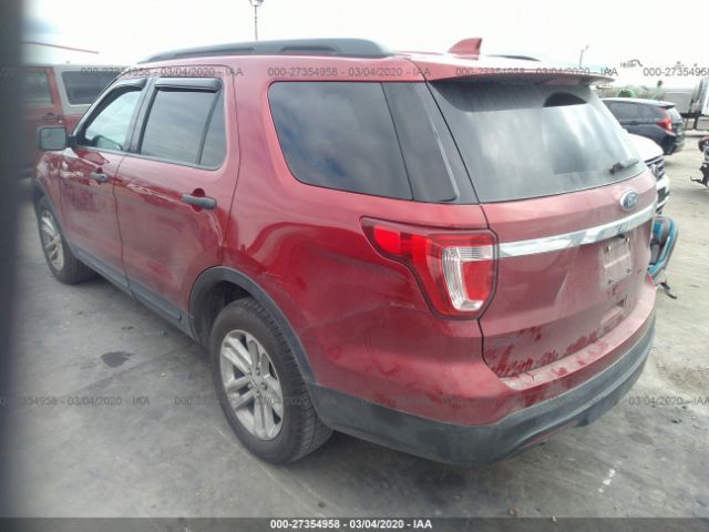 1FM5K7B8XGGB51016 - 2016 FORD EXPLORER  Red photo 3