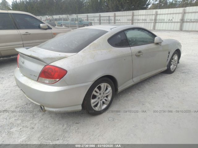 KMHHN65F66U208076 - 2006 HYUNDAI TIBURON GT/SE/GT LIMITED Silver photo 4