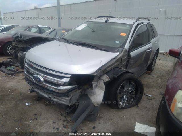 2FMDK3JCXEBB63651 - 2014 FORD EDGE SEL Silver photo 2