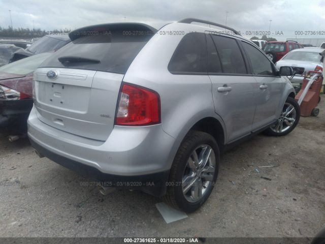 2FMDK3JCXEBB63651 - 2014 FORD EDGE SEL Silver photo 4