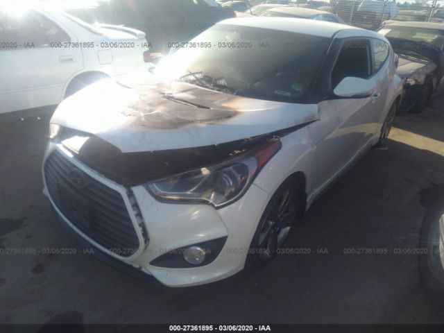 KMHTC6AE7DU175633 - 2013 HYUNDAI VELOSTER TURBO White photo 2