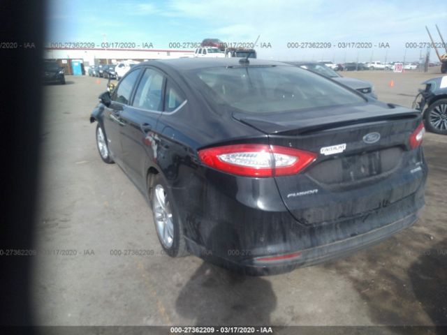 3FA6P0LU4FR211768 - 2015 FORD FUSION SE HYBRID Black photo 3