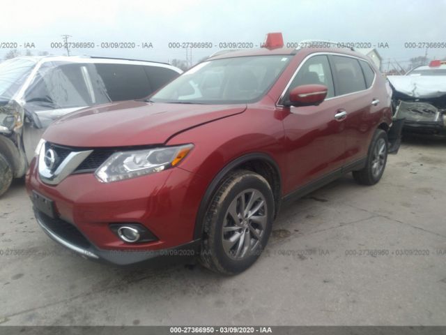 5N1AT2MV2FC834139 - 2015 NISSAN ROGUE S/SL/SV Red photo 2