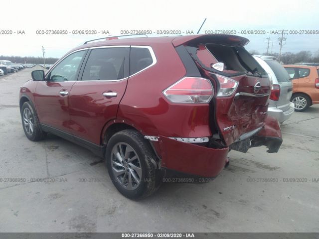 5N1AT2MV2FC834139 - 2015 NISSAN ROGUE S/SL/SV Red photo 3