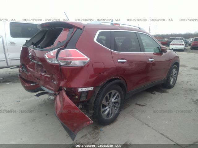 5N1AT2MV2FC834139 - 2015 NISSAN ROGUE S/SL/SV Red photo 4