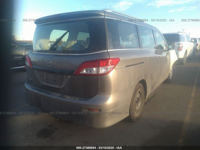 JN8AE2KPXE9101758 - 2014 NISSAN QUEST S/SV/SL/LE Gray photo 4