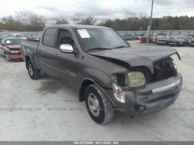 5TBET34155S472757 - 2005 TOYOTA TUNDRA DOUBLE CAB SR5 Gray photo 1