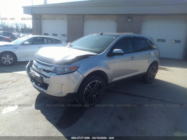 2FMDK4JC4EBA76415 - 2014 FORD EDGE SEL Silver photo 2