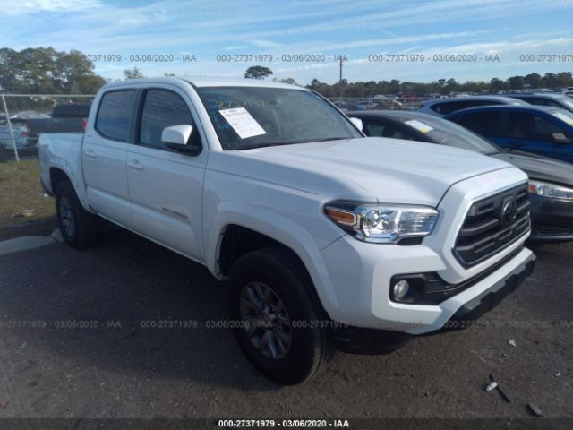 3TMAZ5CN8KM099603 - 2019 TOYOTA TACOMA DOUBLE CAB/SR5/TRD SPORT/ White photo 1