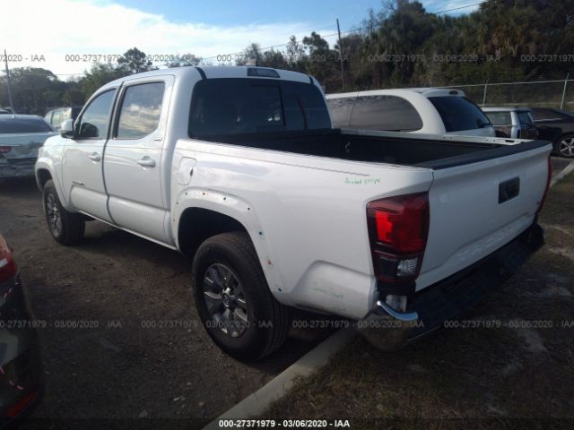 3TMAZ5CN8KM099603 - 2019 TOYOTA TACOMA DOUBLE CAB/SR5/TRD SPORT/ White photo 3