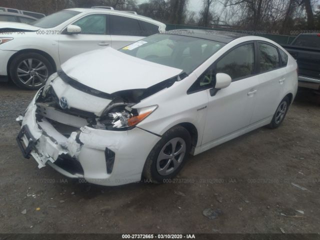 JTDKN3DU0C5491668 - 2012 TOYOTA PRIUS  White photo 2