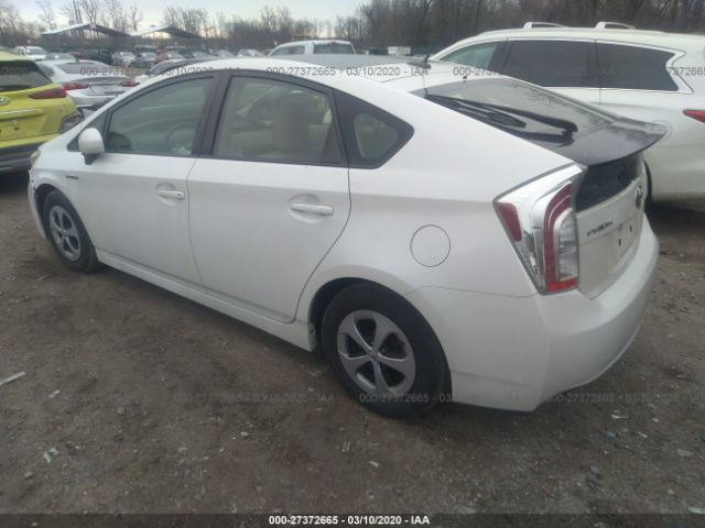 JTDKN3DU0C5491668 - 2012 TOYOTA PRIUS  White photo 3