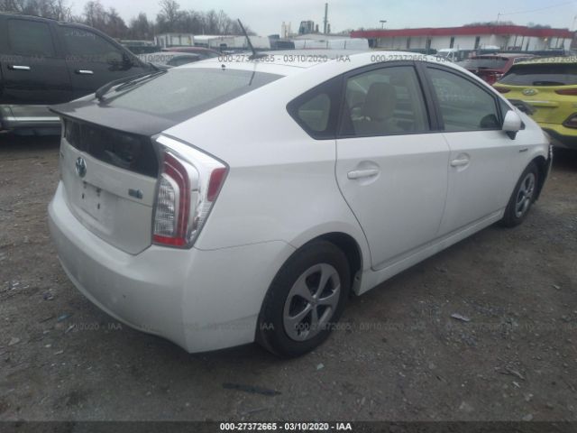 JTDKN3DU0C5491668 - 2012 TOYOTA PRIUS  White photo 4