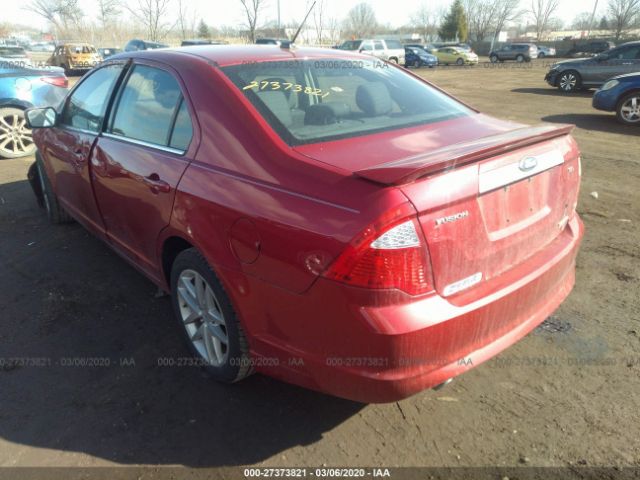 3FAHP0JG5BR259215 - 2011 FORD FUSION SEL Red photo 3