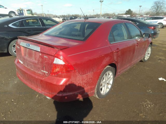 3FAHP0JG5BR259215 - 2011 FORD FUSION SEL Red photo 4