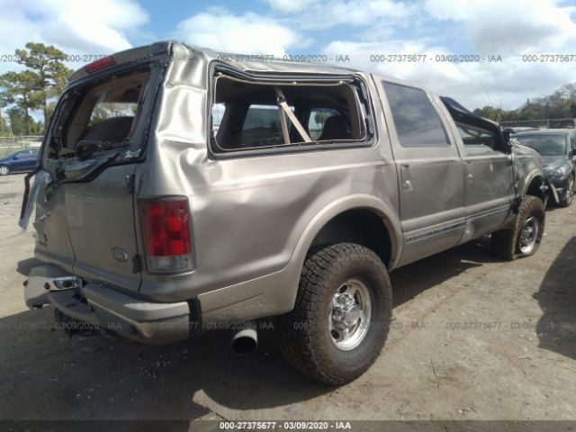 1FMSU43F92EA67136 - 2002 FORD EXCURSION LIMITED Gray photo 4