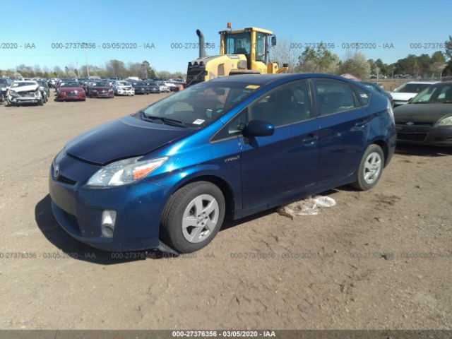 JTDKN3DU2B0324837 - 2011 TOYOTA PRIUS  Blue photo 2