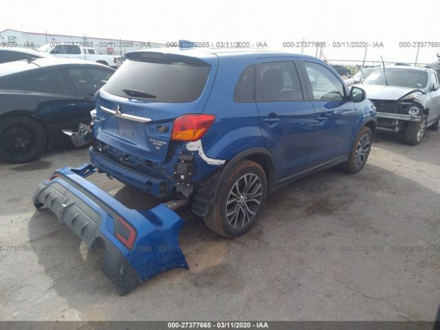 JA4AP4AUXKU027740 - 2019 MITSUBISHI OUTLANDER SPORT SE/GT Blue photo 4