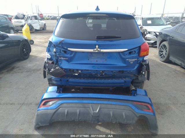 JA4AP4AUXKU027740 - 2019 MITSUBISHI OUTLANDER SPORT SE/GT Blue photo 6