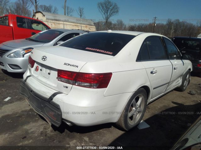 5NPEU46F48H357273 - 2008 HYUNDAI SONATA SE/LIMITED White photo 4