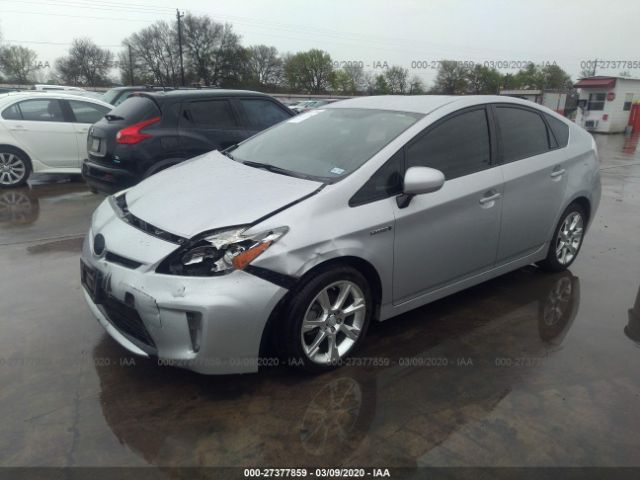 JTDKN3DU3D5687878 - 2013 TOYOTA PRIUS  Silver photo 2