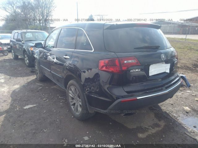 2HNYD2H69CH537830 - 2012 ACURA MDX ADVANCE Black photo 3