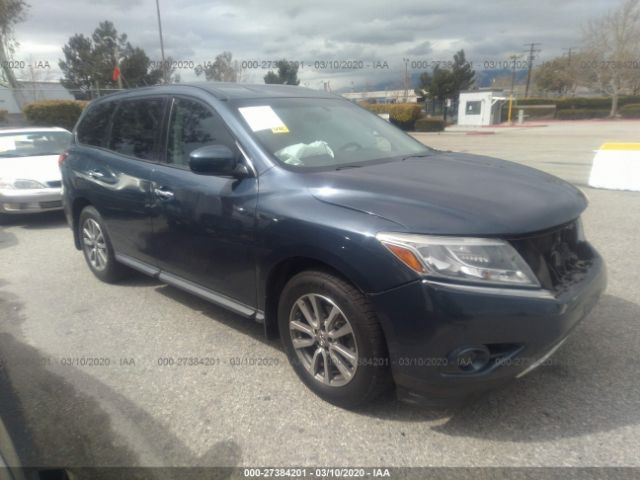 5N1AR2MN7FC643251 - 2015 NISSAN PATHFINDER S/SV/SL/PLATINUM Blue photo 1