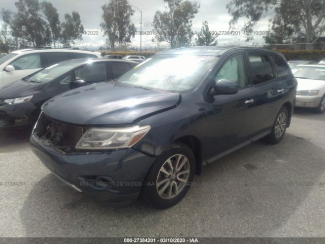 5N1AR2MN7FC643251 - 2015 NISSAN PATHFINDER S/SV/SL/PLATINUM Blue photo 2