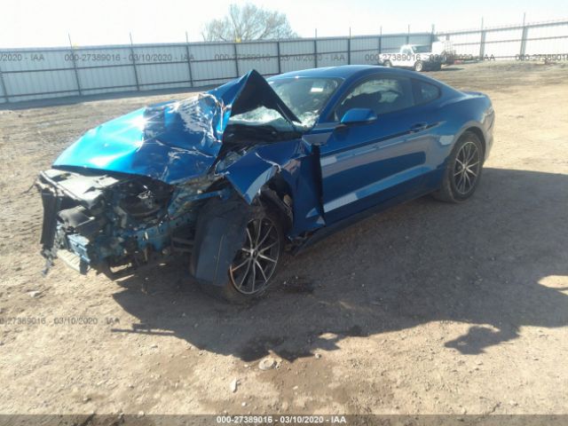 1FA6P8TH0H5280576 - 2017 FORD MUSTANG  Blue photo 2