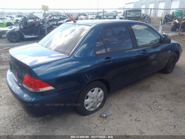 JA3AJ26E34U039419 - 2004 MITSUBISHI LANCER ES Blue photo 4