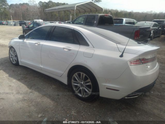 3LN6L2LU7ER815858 - 2014 LINCOLN MKZ HYBRID White photo 3