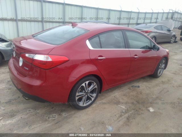 KNAFZ4A85G5547948 - 2016 KIA FORTE EX Red photo 4