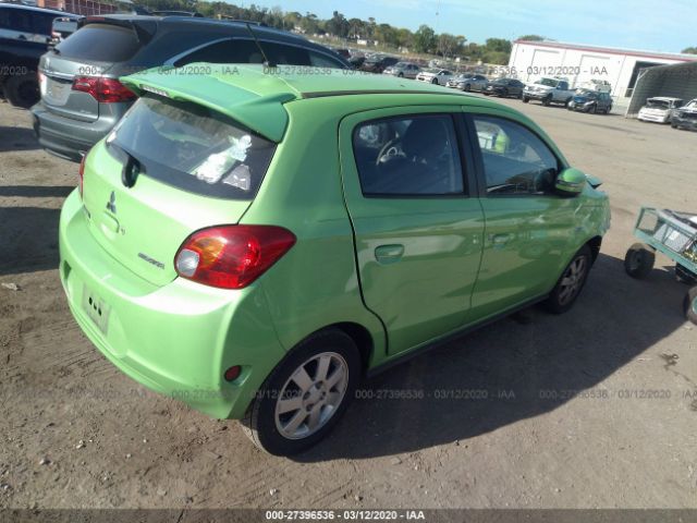 ML32A4HJ5FH009672 - 2015 MITSUBISHI MIRAGE ES Green photo 4