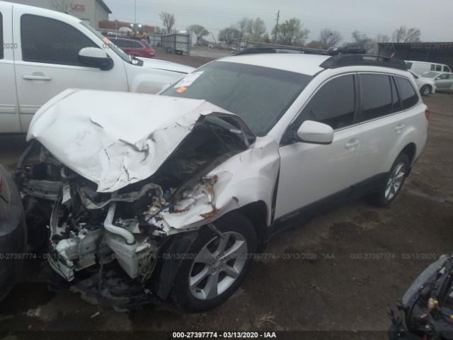 4S4BRCCC2D3312715 - 2013 SUBARU OUTBACK 2.5I PREMIUM White photo 2