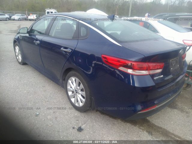 5XXGT4L35JG252796 - 2018 KIA OPTIMA LX/S Blue photo 3