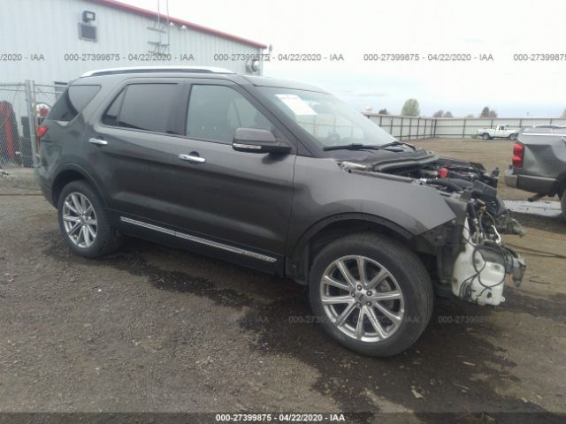 1FM5K8F80HGA23675 - 2017 FORD EXPLORER LIMITED Gray photo 1