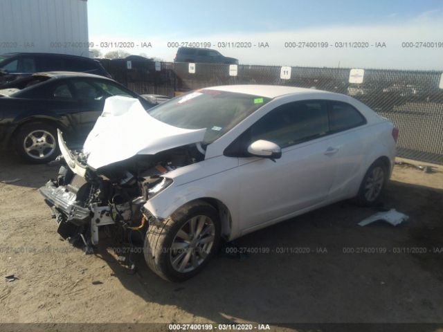 KNAFX6A84F5389098 - 2015 KIA FORTE EX White photo 2