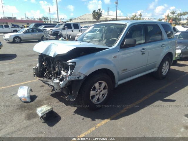 4M2CU81Z58KJ30380 - 2008 MERCURY MARINER  Blue photo 2