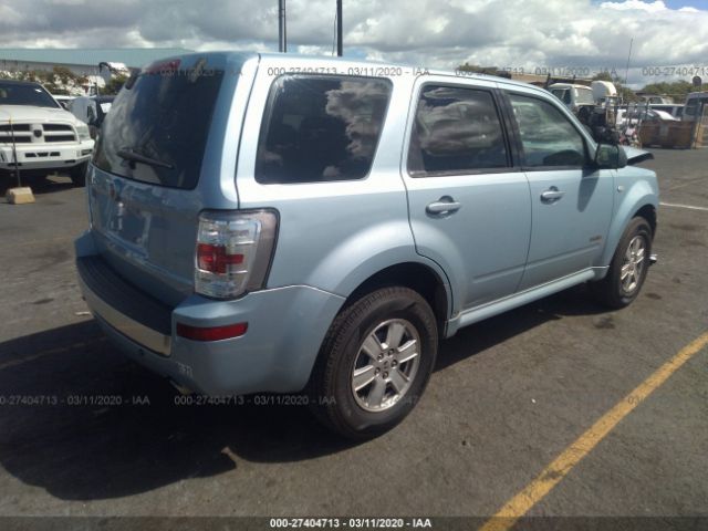 4M2CU81Z58KJ30380 - 2008 MERCURY MARINER  Blue photo 4