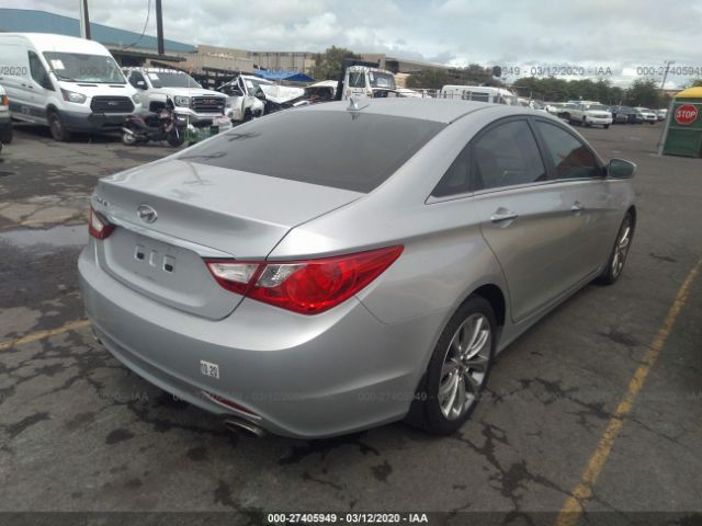 5NPEC4AC6DH807824 - 2013 HYUNDAI SONATA SE/LIMITED Silver photo 4