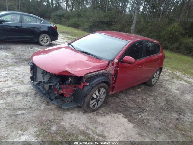 KNAFU5A27D5676947 - 2013 KIA FORTE EX Red photo 2