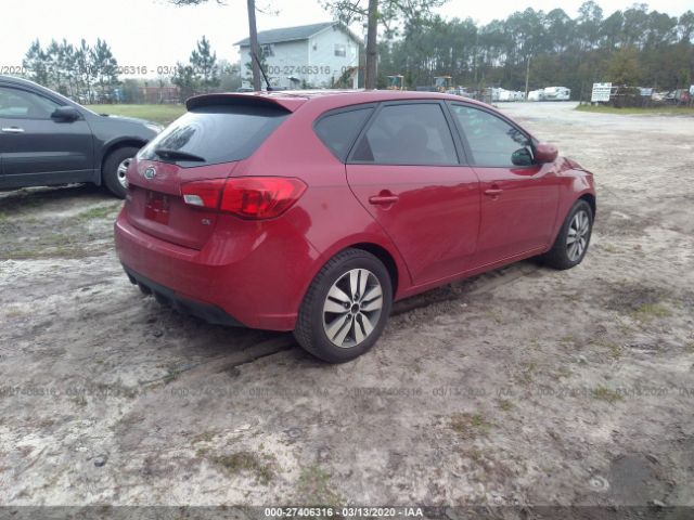 KNAFU5A27D5676947 - 2013 KIA FORTE EX Red photo 4