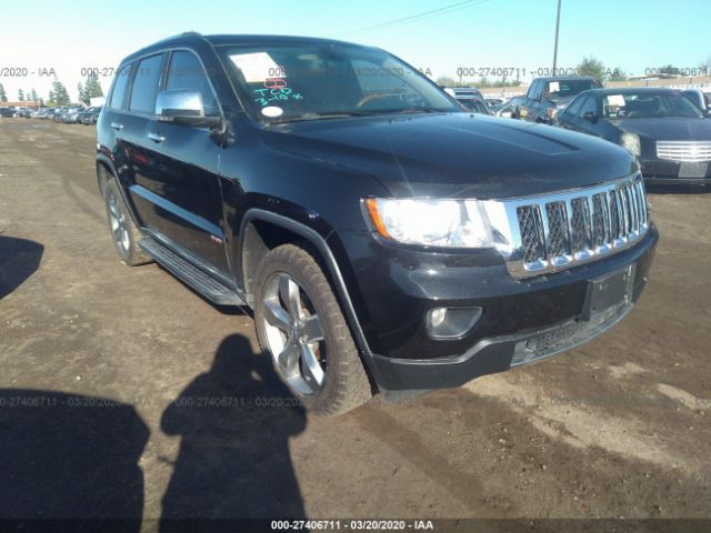 1C4RJECT0CC264040 - 2012 JEEP GRAND CHEROKEE OVERLAND Black photo 1