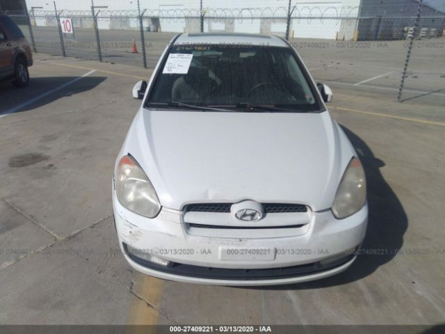 KMHCN36C08U086959 - 2008 HYUNDAI ACCENT SE White photo 6