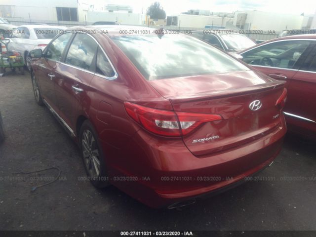 5NPE34AF9GH415449 - 2016 HYUNDAI SONATA SPORT/LIMITED Red photo 3