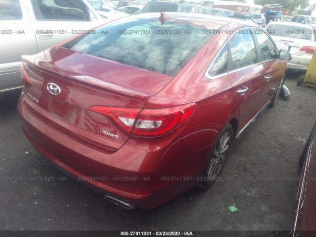 5NPE34AF9GH415449 - 2016 HYUNDAI SONATA SPORT/LIMITED Red photo 4