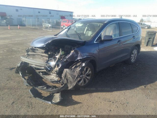 5J6RM4H73CL065510 - 2012 HONDA CR-V EXL Blue photo 2