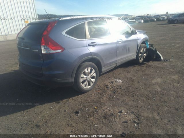 5J6RM4H73CL065510 - 2012 HONDA CR-V EXL Blue photo 4