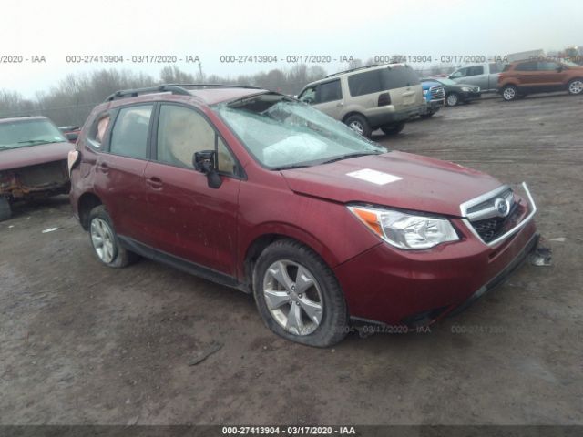 JF2SJABC5GH531484 - 2016 SUBARU FORESTER 2.5I Red photo 1