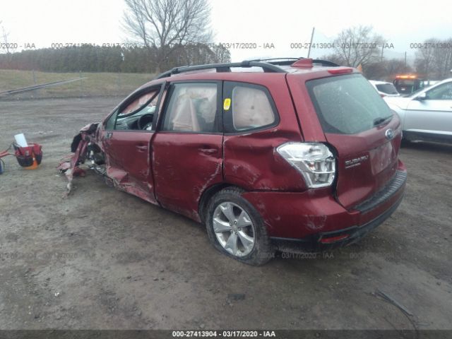 JF2SJABC5GH531484 - 2016 SUBARU FORESTER 2.5I Red photo 3